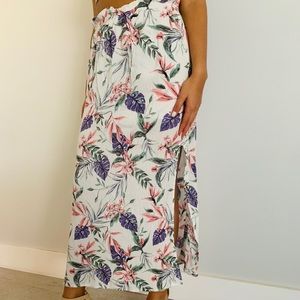 High Waisted Floral Maxi Skirt